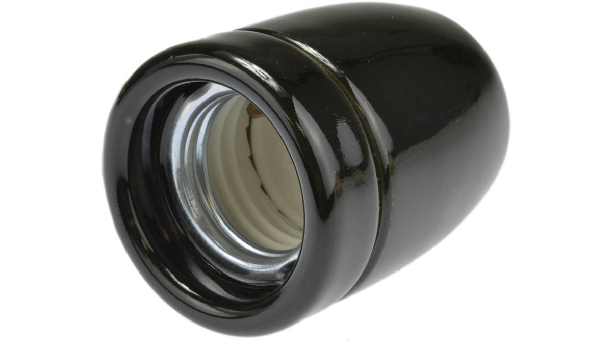 Oprawka żarówki E27 ceramiczna czarna