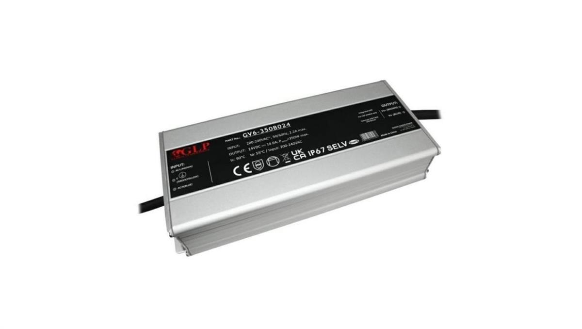 Zasilacz LED GV6-350B024 350W 24V 14,6A GLP IP67 z filtrem PFC