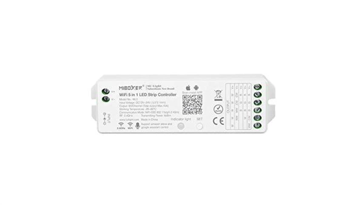 Kontroler led RGBWW RF 5-in-1 WL5 Wi-Fi 8 strefowy 2,4ghz MI-Light RGB + CWiWW rgb+cct