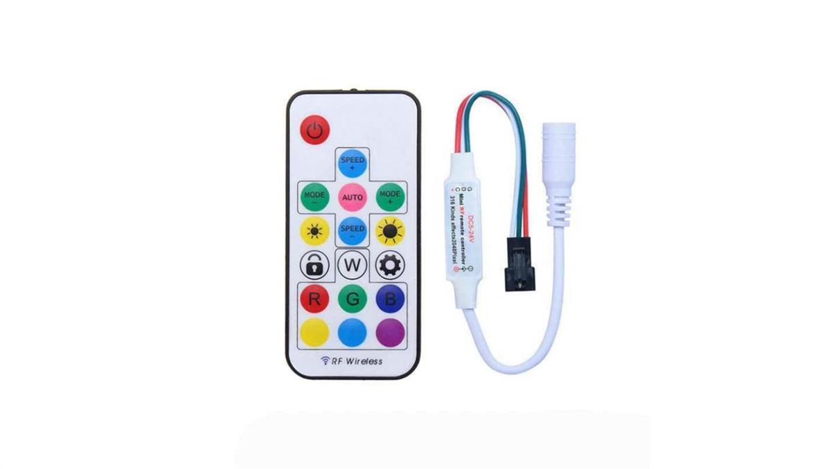 Kontroler sterownik RGB RF IC TM1814b 5-24VDC 17 przycisków max 1024 pikseli Digital