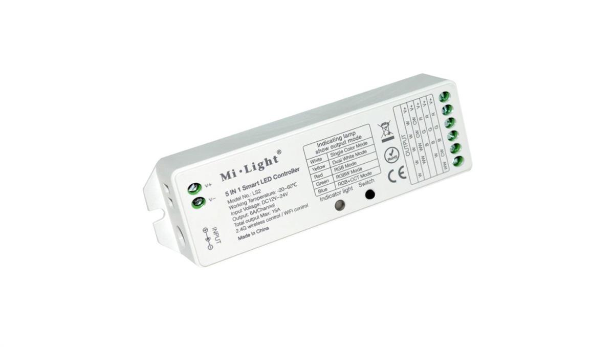 Kontroler led RGBWW RF 5-in-1 8 strefowy 2,4ghz MI-Light RGB + CW-WW RGB+CCT