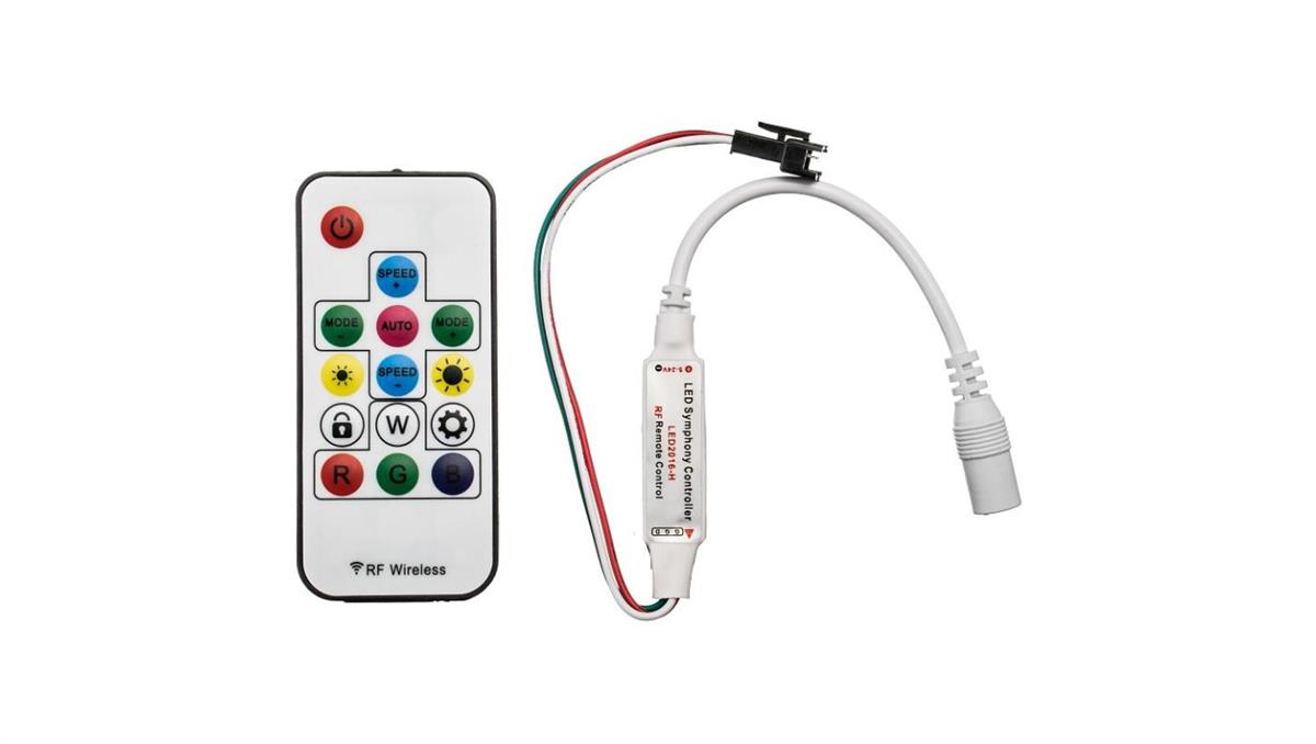 Kontroler sterownik RGB RF IC WS2811 14 przycisków 72W do1024 pikseli Digital Radiowy