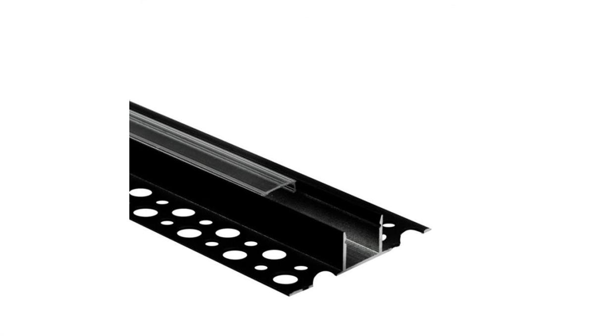 ECO LIGHT Profil GN02 natynkowy czarny +klosz transp. 2m
