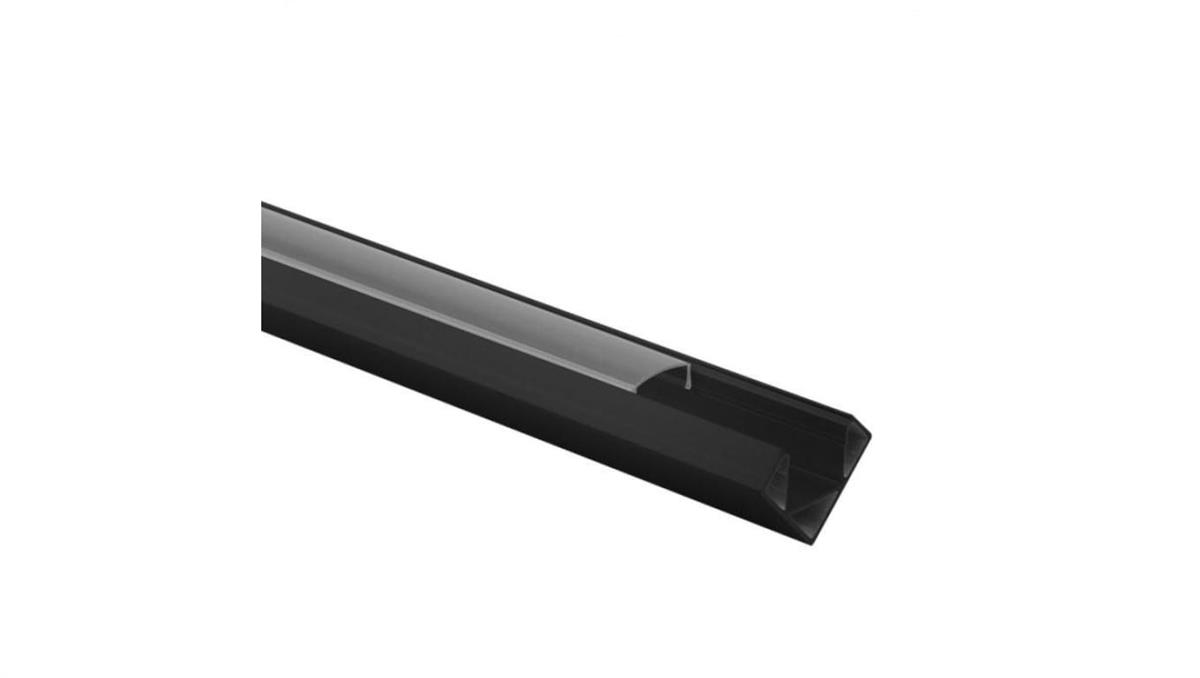 ECO LIGHT Profil R02 narożny czarny +klosz transp. 2m