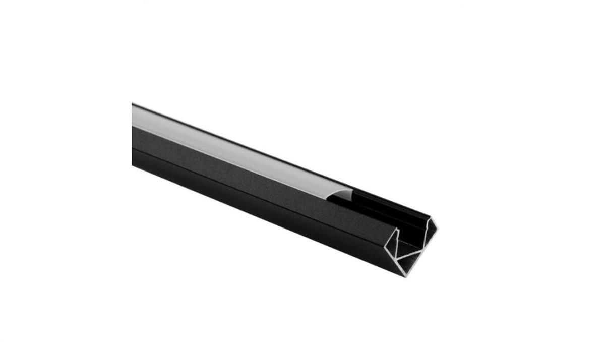 ECO LIGHT Profil R02 narożny czarny +klosz mrożony 2m