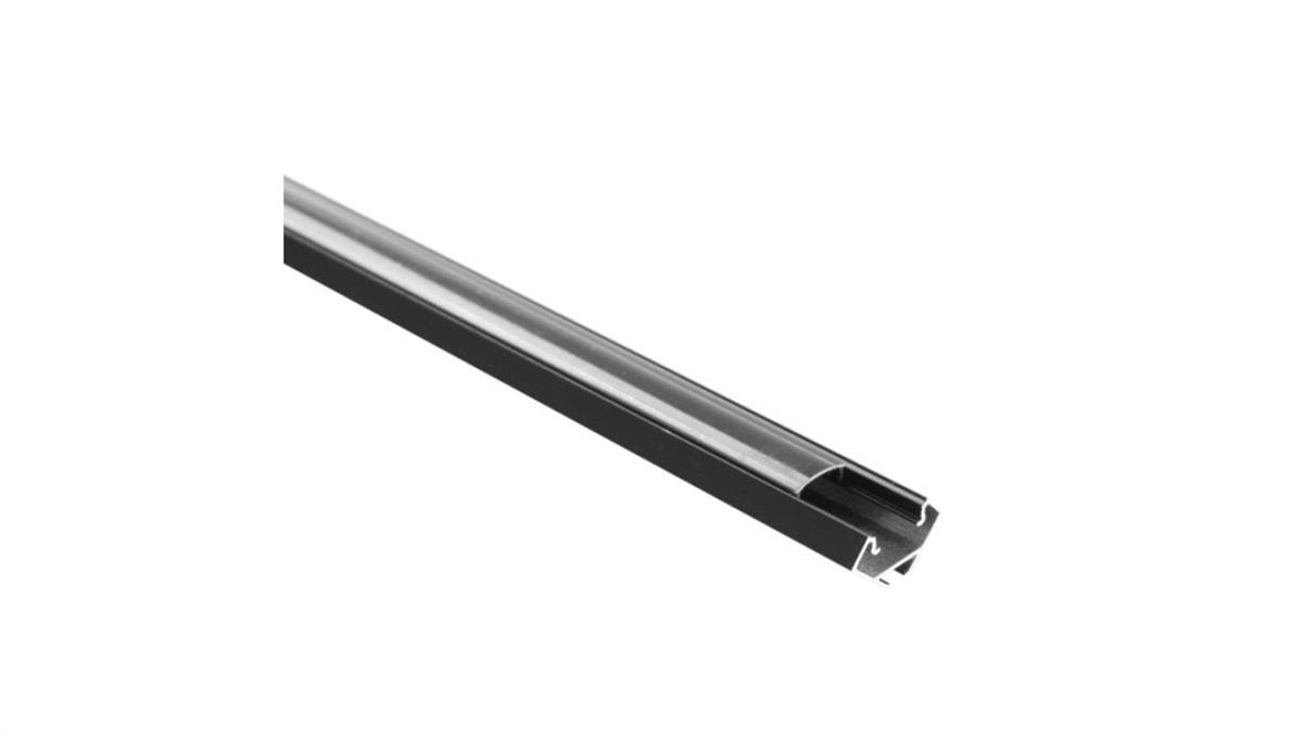 ECO LIGHT Profil R02 narożny czarny + klosz czarny 2m