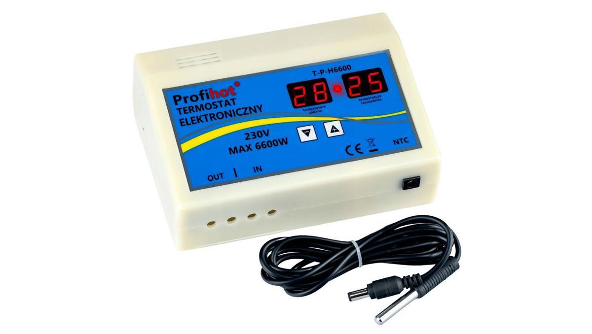 TERMOSTAT ELEKTRONICZNY STEROWNIK REGULATOR TEMPERATURY 230V max. 6600W