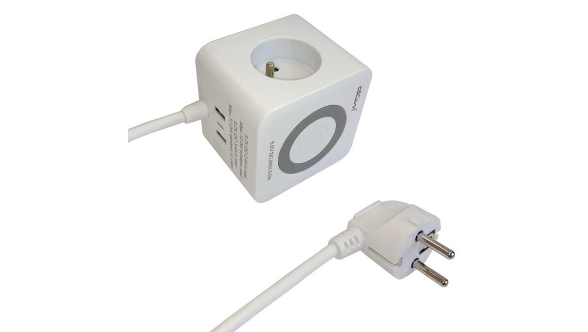 DUWI INTERNATIONAL Przedłużacz 3-gniazdowy, +2xUSB-A+1xUSB-C, z ładow. indukcyjnym, 1,4m, biały, 3x1,0mm OWY / 34100
