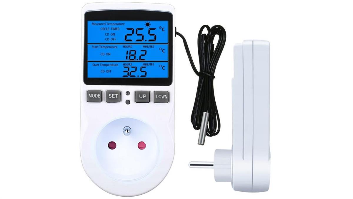 Termostat timer cyfrowy regulator temperatury gniazdo sieci 230V max. 3680W