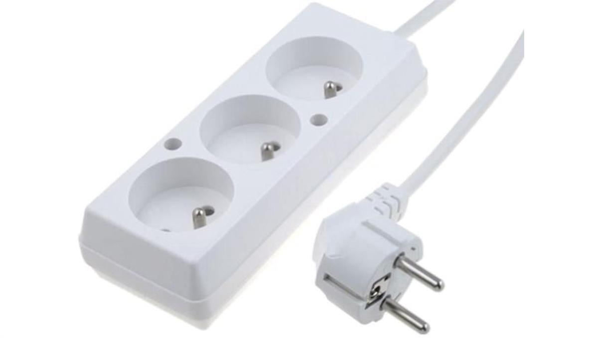 PLASTROL Przedłużacz 3-gniazda z/u 10A 5m /OMY 3x1/ biały PS-370 T-105430