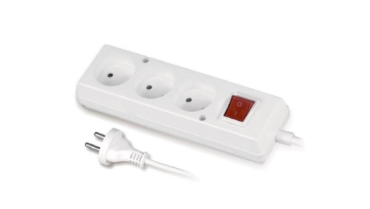 PLASTROL Przedłużacz z wyłącznikiem 3-gniazda b/u 10A 3m /OMY 2x1/ biały PS-360WS T-106060