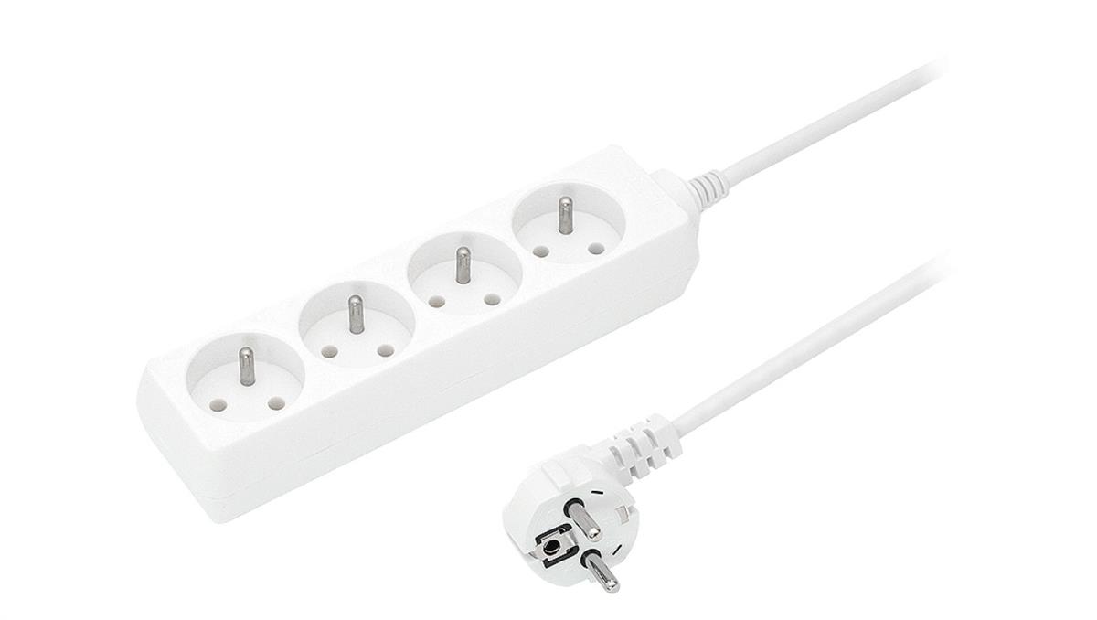 PLASTROL Przedłużacz 4-gniazda z/u 16A 1,5m /OMY 3x1,5/ biały PS-470 T-110730