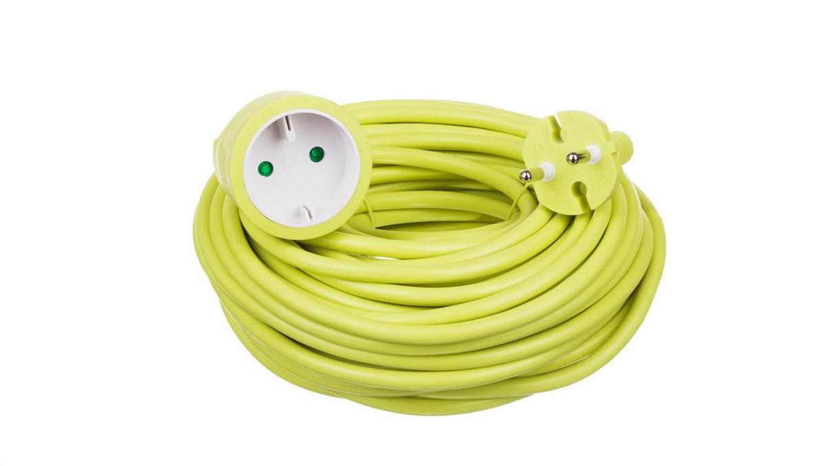 DUWI INTERNATIONAL Przedłużacz ogrodowy 10m OWY 2X1,0mm H05VV-F lemon 34972