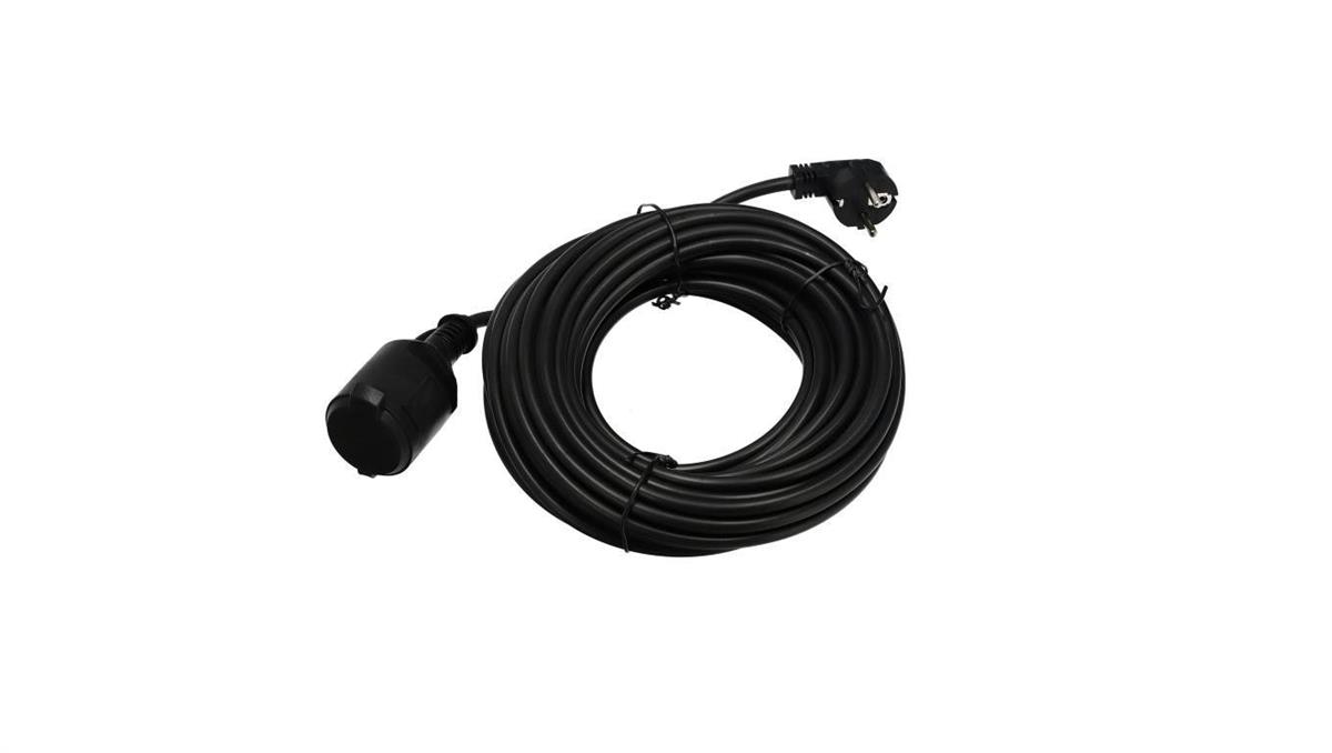 Przedłużacz ogrodowy czarny 15m (3X1,5mm) IP44, gniazdo Schuko HOROZ ELECRIC