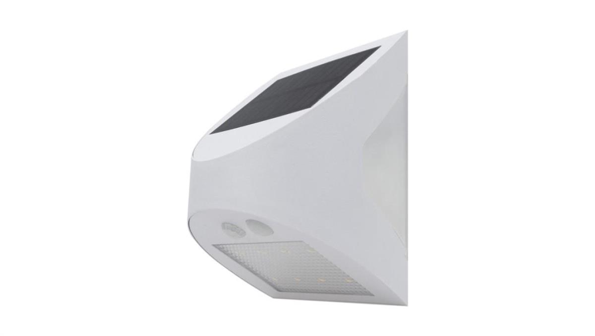 ECO LIGHT Biała Lampa Solarna Elewacyjna 3W 4000K SOE-9