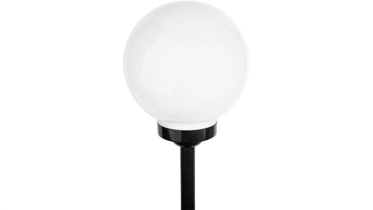 LUMILED Lampa Solarna Ogrodowa LED 6500K IP44 25cm Wbijana Biała Kulka ATRIS