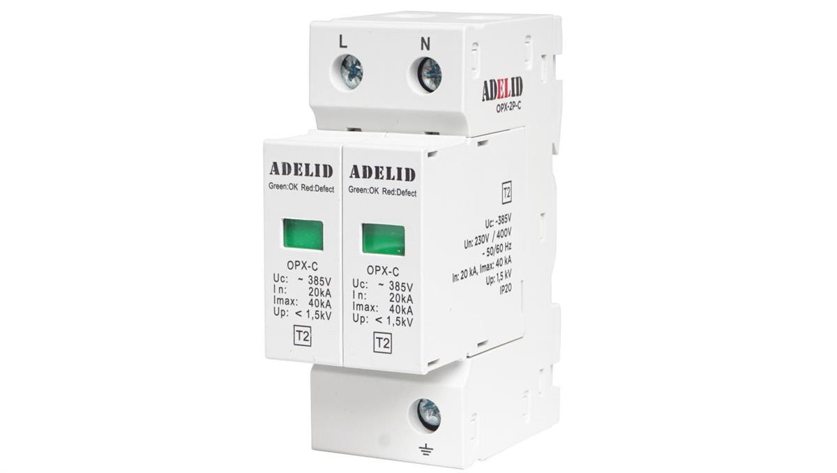 ADELID OGRANICZNIK OCHRONNIK PRZEPIĘĆ Typ T2 2P AC OPX-2P-C