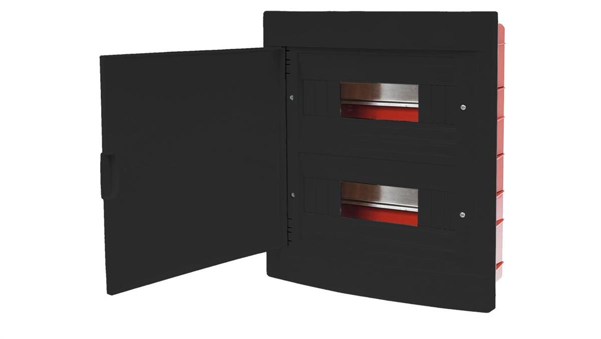 ADELID ROZDZIELNIA OBUDOWA ELEKTRYCZNA PODTYNKOWA 2x12 24 CZARNA CZRM-PT-24M