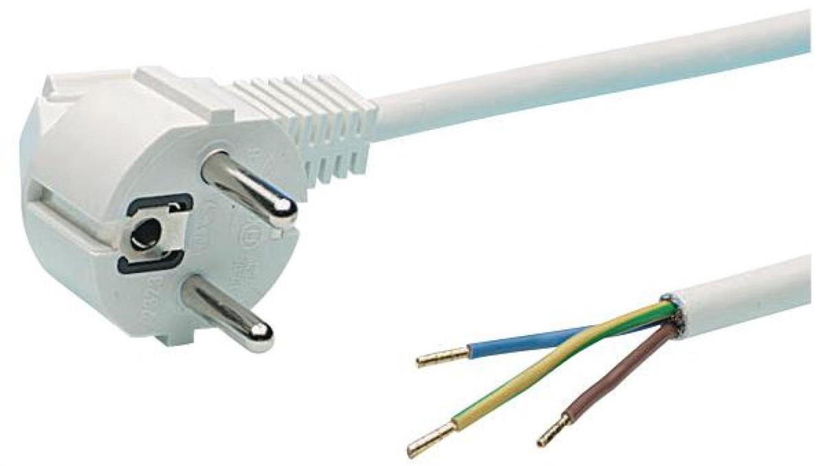 DUWI INTERNATIONAL Przewód sznur przyłączeniowy z wtyczką kątową OMY 3x1,0 5m, biały / 87335