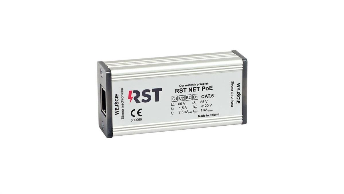 Ogranicznik przepięć do ochrony sieci LAN 1Gb, RST NET PoE 300 060
