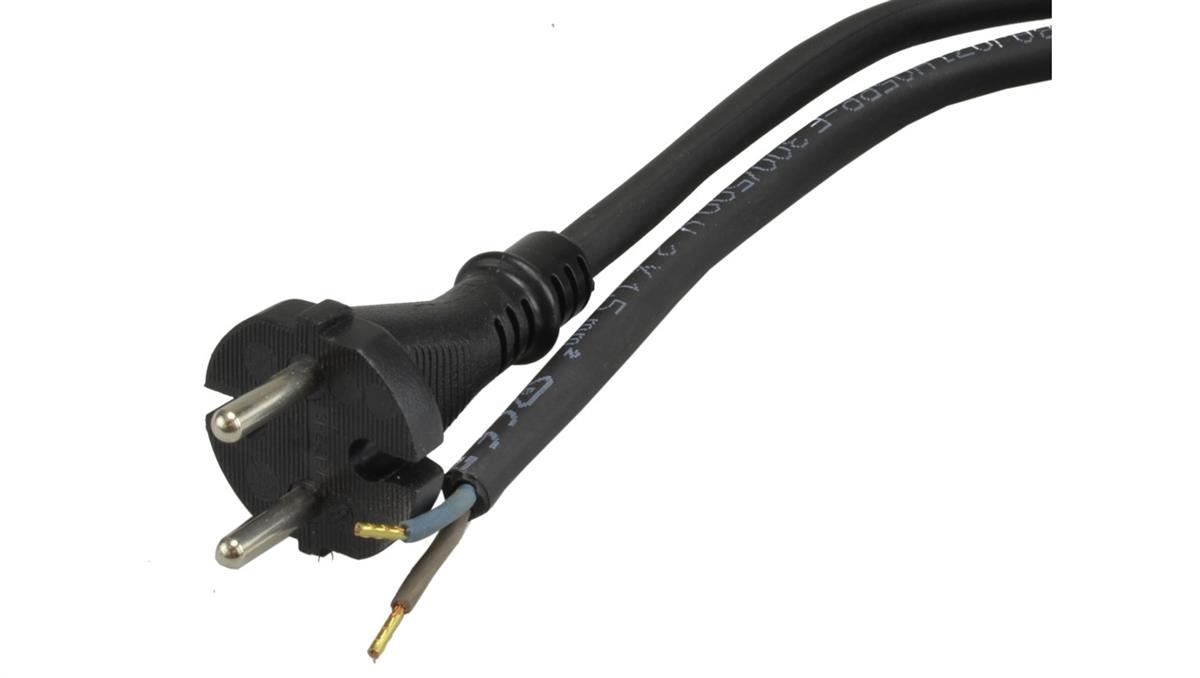 JONEX Przewód z wtyczką gumowy 2x1,5mm 3m czarny