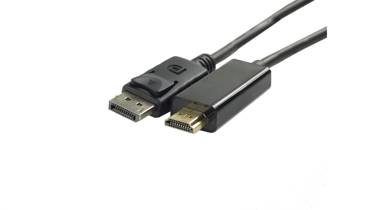 Kabel DisplayPort / HDMI FHD@60 (wtyk / wtyk) czarny1,8m