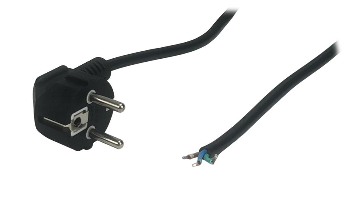 Przewód zasilający CEE7 AC-EU 16A - POSAC-16/7/7L-30B czarny 3m