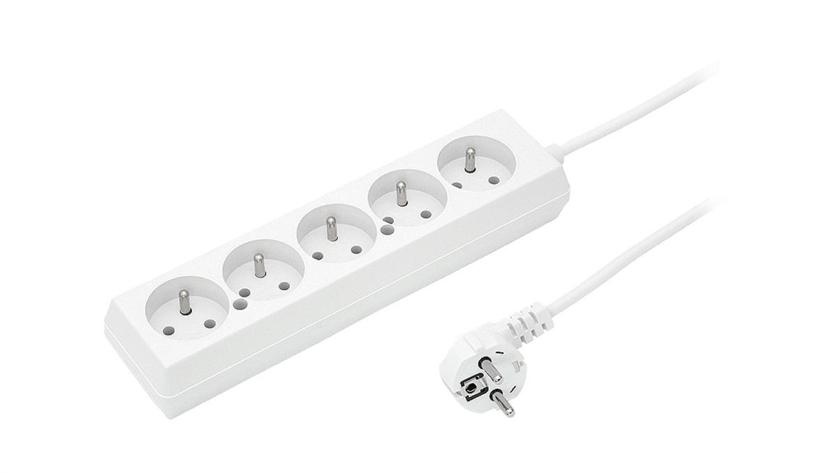 PLASTROL Przedłużacz 5-gniazd z/u 10A 1,5m /OMY 3x1/ biały PS-570 T-105790