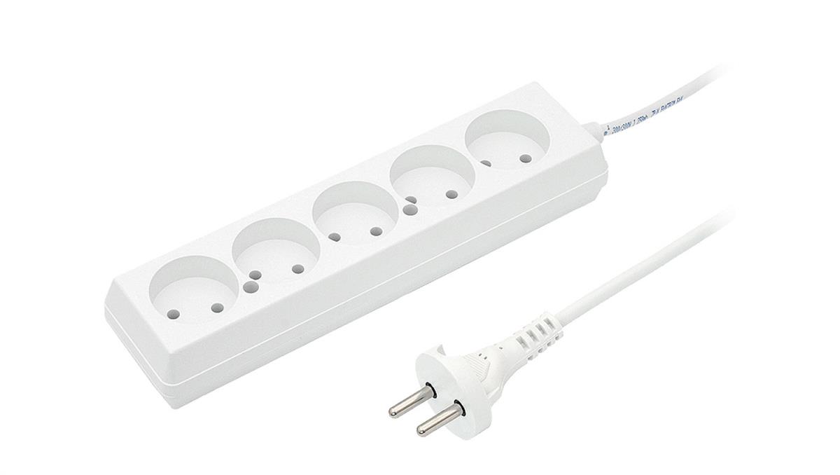 PLASTROL Przedłużacz 5-gniazd b/u 10A 3m /OMY 2x1/ biały PS-560 T-105770