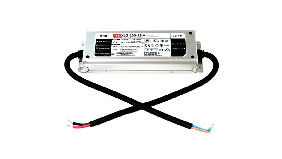 Zasilacz MeanWell 192W 12VDC 16A XLG-200-12-A IP67 filtr PFC