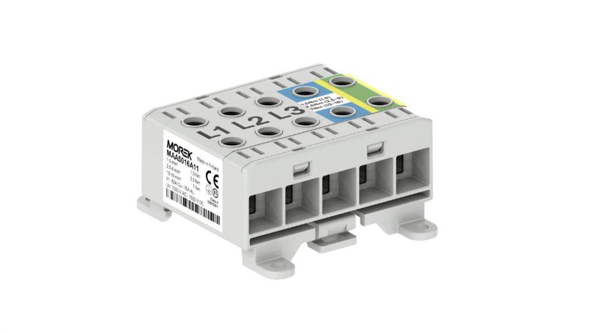 Weidmüller Złączka OTL16-5x szary,niebi, żół-ziel 5x1xAl/Cu 1,5-16mm 1000V AC/1500V DC Zacisk uniwersalny, montaż DIN i podłoże MAA5016A11