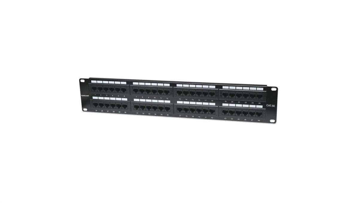 Patch Panel 48-Portów RJ45 UTP Kat.5e 2U Rack 19