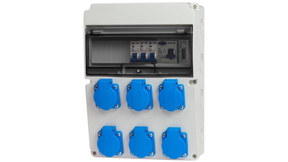 ADELID ROZDZIELNICA ROZDZIELNIA SKRZYNKA BUDOWLANA ZABEZPIECZONA LICZNIK 230V RSW006FCL003/1F
