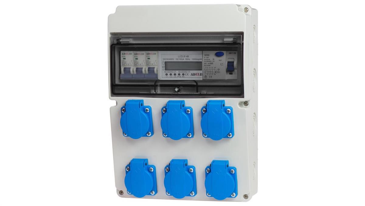 ADELID ROZDZIELNICA ROZDZIELNIA ZABEZPIECZONA SKRZYNKA BUDOWLANA LICZNIK 230V RSW006FCL003/3F