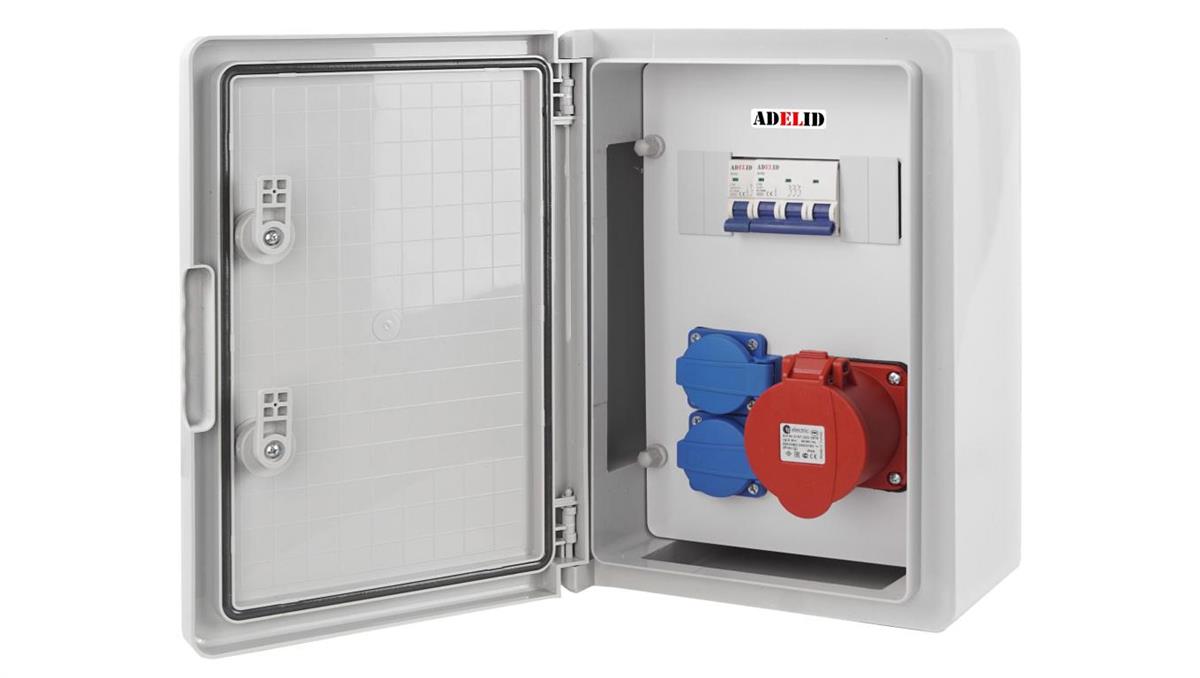 ADELID RSZ ROZDZIELNIA ELEKTRYCZNA ROZDZIELNICA BUDOWLANA SKRZYNKA ABS 16A 2x230V RSZ8-012C011