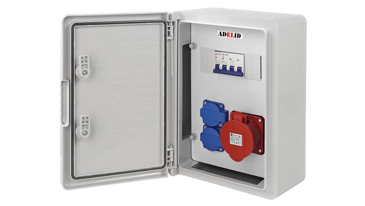 ADELID RSZ ROZDZIELNIA ELEKTRYCZNA ROZDZIELNICA BUDOWLANA SKRZYNKA ABS 32A 2x230V RSZ8-102C101