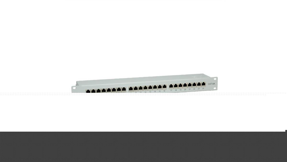 VALUE Patch panel kat. 6A (klasa EA) 19, 24 P, ekranowany, szary