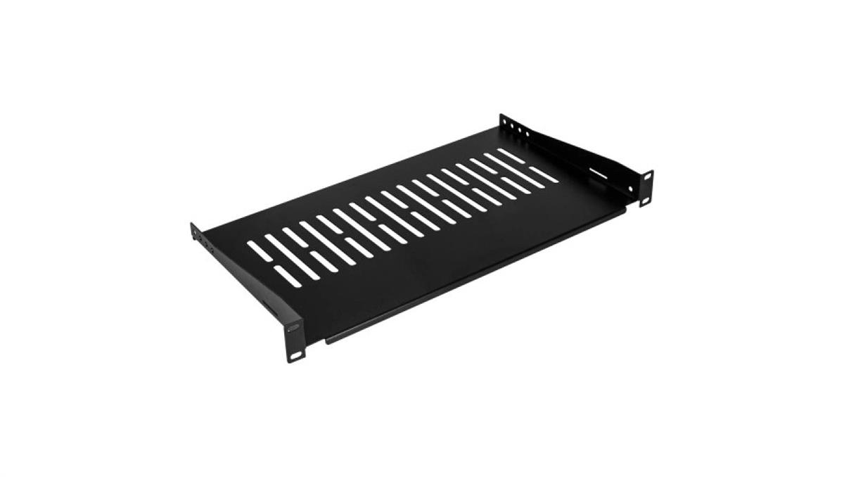 Półka stała do szafy RACK 19 1U 250mm czarna NEKU