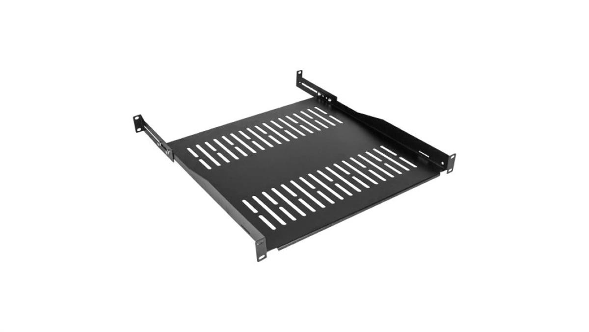 Półka regulowana do szafy RACK 19 1U 450mm (550mm) czarna NEKU
