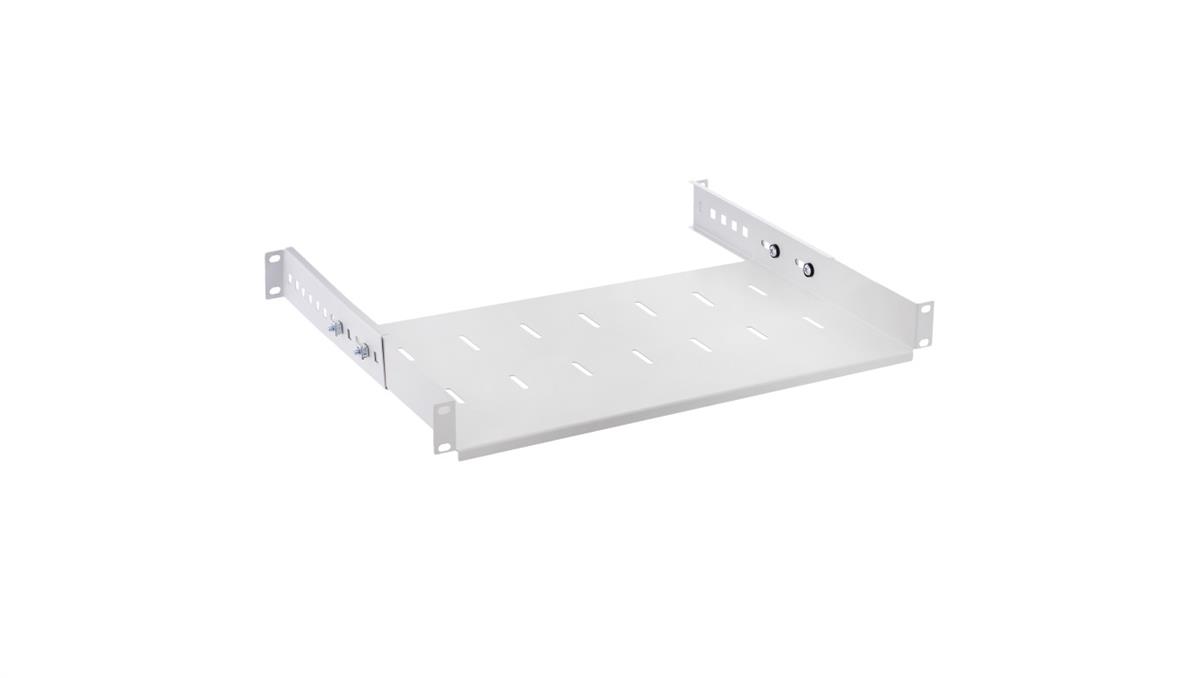 Półka regulowana do szafy RACK 19 cali 1U 250mm szara