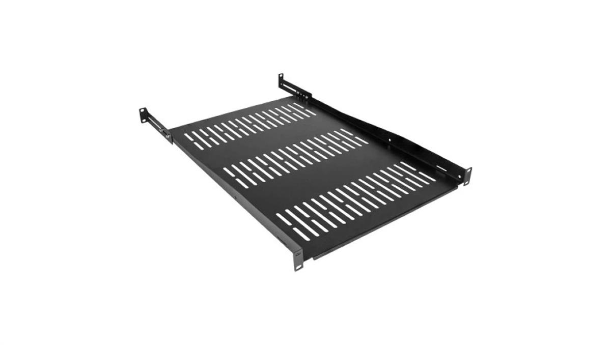 Półka regulowana do szafy RACK 19 1U 650mm (750mm) czarna NEKU