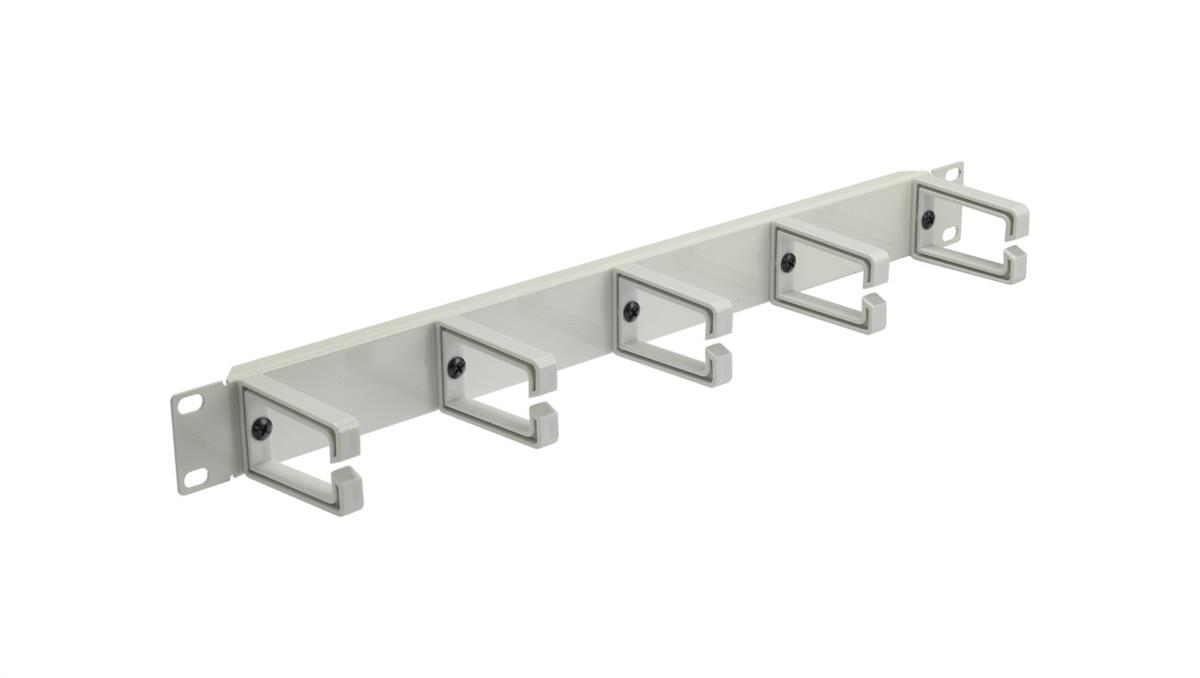 Organizator kabli RACK 19 cali 1U metalowy szary z plastikowymi uchwytami NEKU