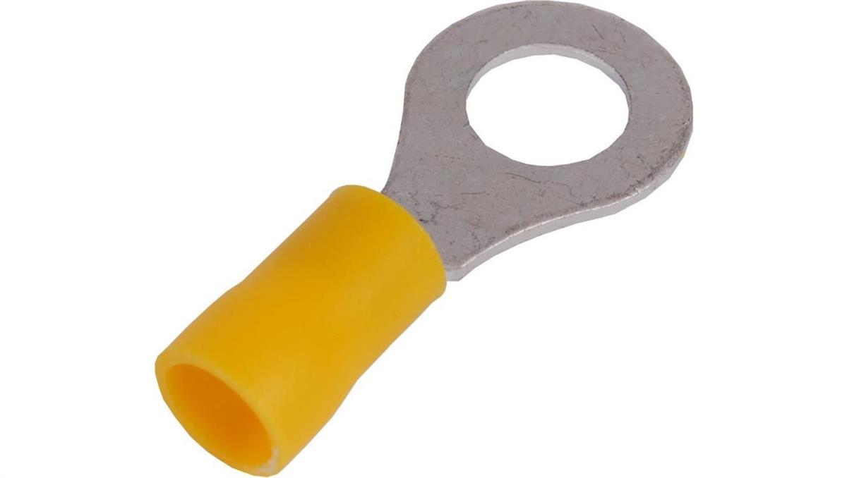 Końcówka kablowa izolowana oczkowa Cu M8 100szt żółta