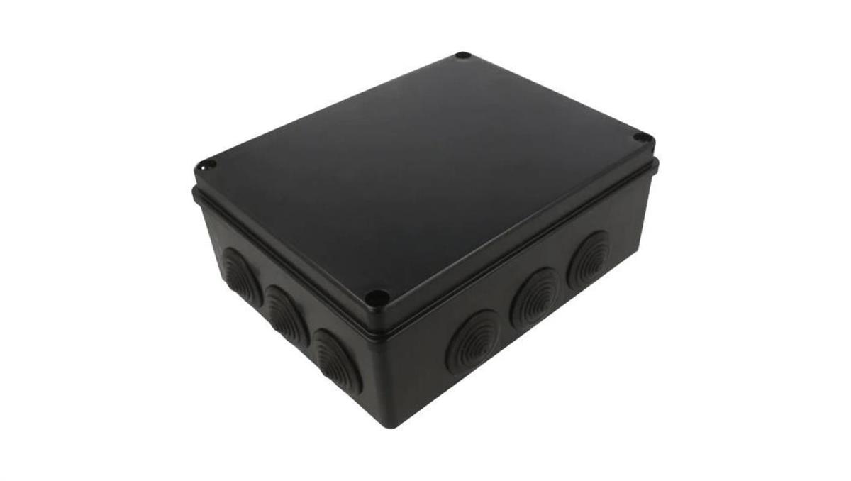 Pawbol Skrzynka hermetyczna IP65 Puszka instalacyjna 240x190x90mm bezhalogenowa czarna z dławikami PG29 S-BOX 506c