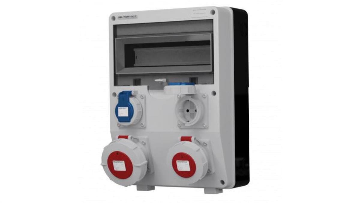 Doktorvolt Rozdzielnica budowlana TD 32A 16A 2x230V IP65 Schuko 6664