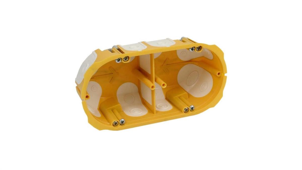 Kopos Puszka instalacyjna podtynkowa podwójna do nidy 2x fi:60x50mm wiatroszczelna, głęboka z wkrętami