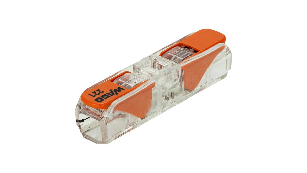 Wago SzybkoZłączka przelotowa 2x 0,2-4,0mm2 uniwersalna (na drut / na linkę) 450V/32A ORYGINALNA woreczek 10szt. 221-2411