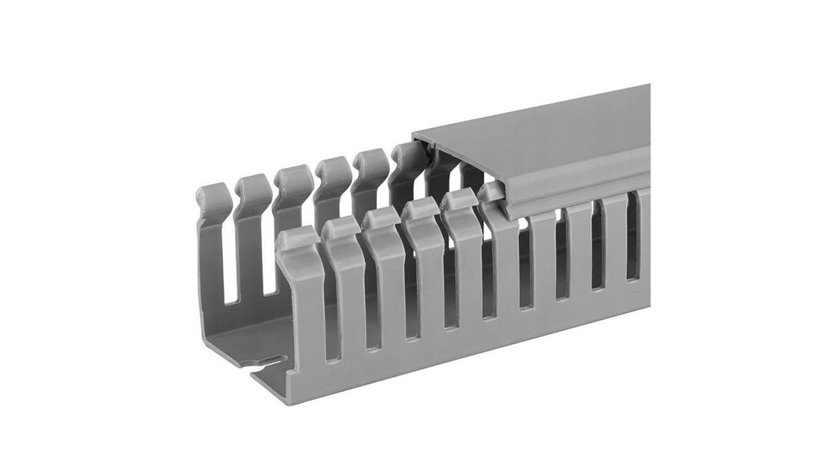 Neku Kanał grzebieniowy 40x40mm szary korytko kablowe z pokrywą / 2 m /