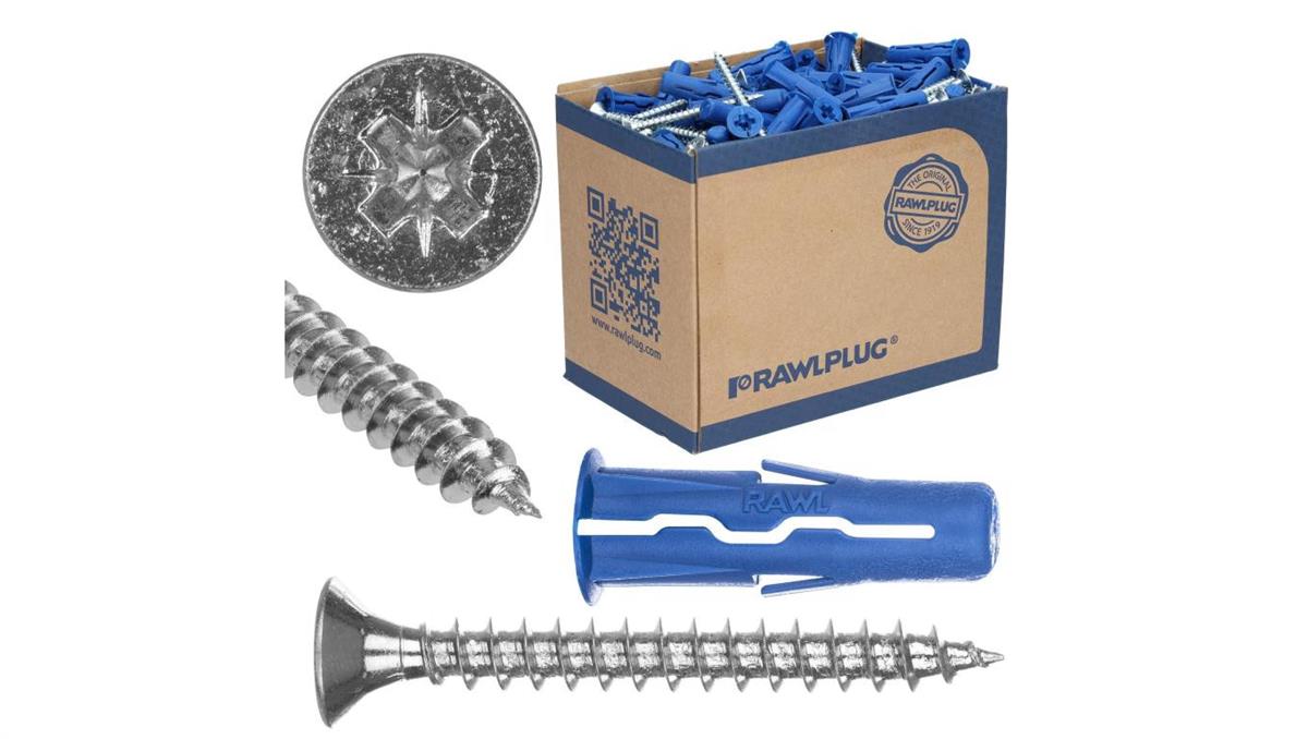 RAWLPLUG Kołki rozporowe uniwersalne UNO 8x32 z wkrętem z łbem stożkowym 5,0x60 100szt.