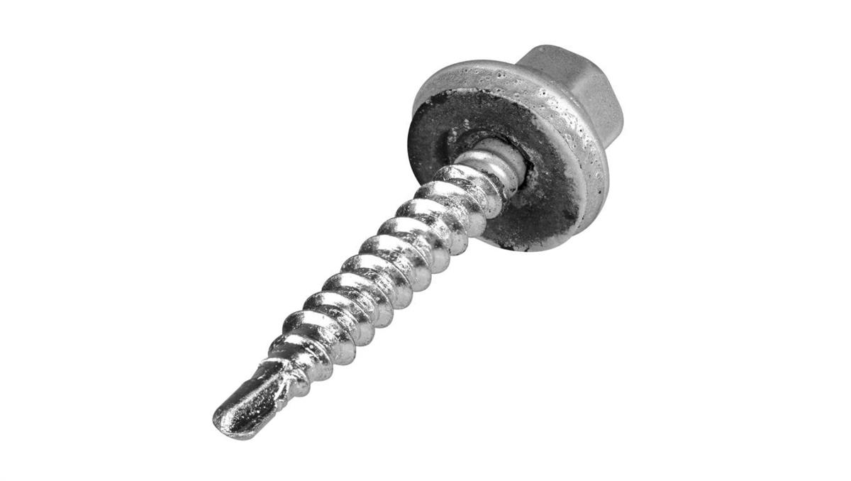 KLIMAS Wkręty farmerskie samowiercące do blachy i drewna z podkładką EPDM 4,8x35mm srebrne 250szt